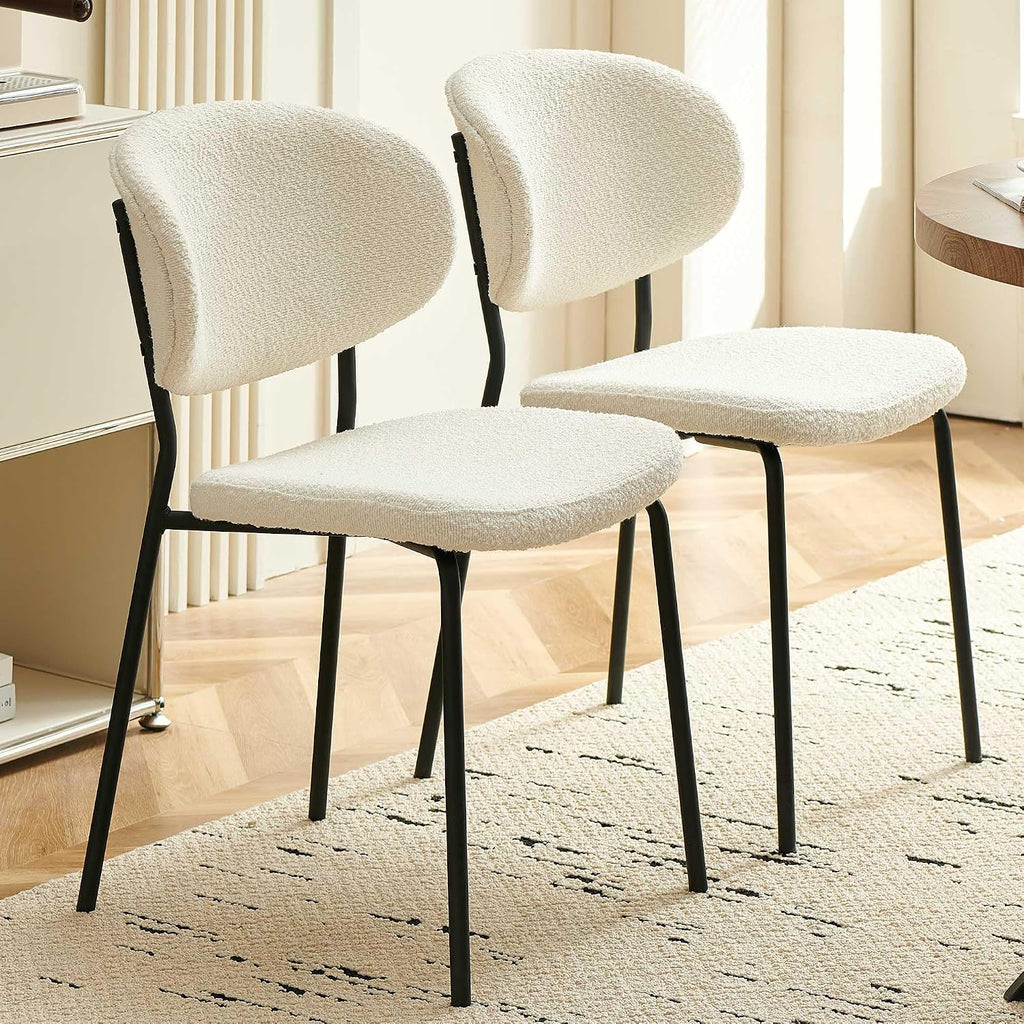 35'' Round Dining Table Set for 4 with Chairs, Mid Century Modern Round Kitchen Table and Chairs Set for Small Space, Compact Dining Table for Apartment Breakfast Nook - White