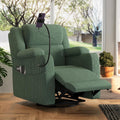 ERYE Power Reclining Chair Corduroy Upholstered Nursery Armchair,Glider Rocker Swivel Recliner W/Vibration Heat,USB-C Ports,Cupholder,Hidden Storage & Adjustable Headrest