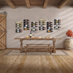 Sorbus Wall Mount Wine Rack – Holds 6 Bottles – Black Metal Wine Bottle Holder for Wall, Modern Wine Rack for Home Bar, Kitchen