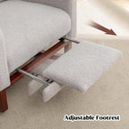 HCHAIRH Rocking Chair Nursery with Foot Rest, Wingback Nursery Rocking Chairs, Grey Teddy Nursing Glider Rocker Chair with Pillow and High Back for Nursery, Living Room, Bedroom