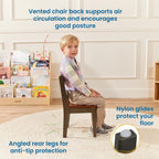 ECR4Kids Hideaway Chair, Kids Furniture, Dark Walnut/Grey Wash, 2-Pack