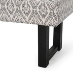 Cassie Boho Fabric Bench, Black Print