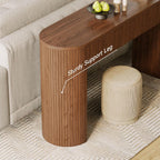 55 Inches Entryway Table with Storage, Mid-Century Console Tables with 2 Drawers, Modern Fluted Sofa Table Behind The Couch, Foyer Tables for Entryway, Couch,Livingroom Walnut