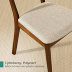 Best Choice Products Dining Chairs Set of 2, Mid-Century Modern Upholstered Wood, Armless w/Seat Cushion, Padded Backrest - Walnut/Oatmeal