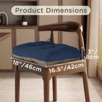 Kitchen Chair Cushions for Dining Chairs Set of 4, Tufted Kitchen Seat Cushions with Ties and Non-Slip Bottom 18"X16.5"X3" Dark Blue