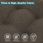 baibu Set of 2 Dining Chair Cushions, Dual-Layer Patent Design Memory Foam Kitchen Chair Cushions, Non-Slip Seat Pads with Ties, 16.5 x 16.5 x 3.5in, 2 Pack, Dark Brown