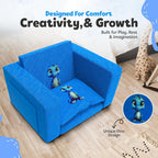 2-in-1 Flip-Out Toddler Couch – Kids Couch Fold Out Convertible, Toddler Chair Comfy Soft Foam, Kids Sofa/Kid Couch for Reading, Play & Nap, Toddler Sofa Chair for Bedroom & Playroom