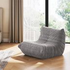 WLIVE Bean Bag Chair for Adults, Teddy Fleece Togo Chair, Giant, Memory Foam, for Living Room and Bedroom, Single, Grey