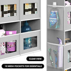 Simple Houseware Extra Large Heavy Duty Over the Door Organizer with 10 Clear Window Pockets, 80 lbs Capacity for Pantry, Closet, Bathroom, Gray