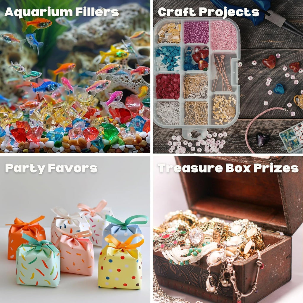 Starfish Decor - Gemstones and Crystals - About 80pcs - Vase Filler - Jewels for Crafts - Fish Tank Rocks - Sensory Bin Filler - Gems for Crafting - Fake Ice - Starfish for Crafts - Multicolored