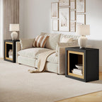 Tribesigns Modern End Table with Frame-Inspired Design, Rustic Wood Cube Rectangle Side Table with Large Storage Shelf, Industrial Sofa Couch Tables Accent for Living Room, Entrance