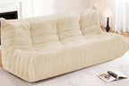 Bean Bag 3-Seater Chair Big Sofa Beanbag Chair for Adults Fireside Chair Bean Bag Lounger with Memory Foam Filled for Home,Apartment or Gaming Venue（Khaki Teddy）