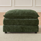 35'' Cloud Chenille Ottoman for Bedroom, Living Room and Entryway (Green)