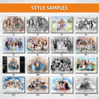 Custom Pencil Drawing from Photos – Charcoal Style Portrait – Merge Family Photos, Add Passed Loved One – Memorial Gift with Angel Wings – Personalized Canvas from Picture – In Memory of Mom