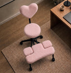 Ergonomic Cross Legged Office Chair with Foot Rest for Kneeling Seating - Crisscross Desk Chair with Wheels for ADHD to Sit Cross Legged - Multi-Position Adjustable Seat with Back Support for Women