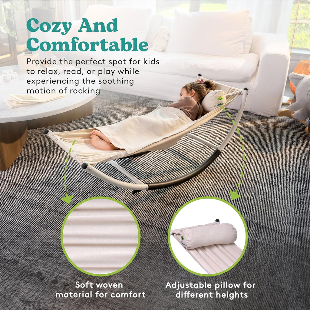 Kids Rocking Chair - Kids Recliner Chairs for Toddlers, Kids Chairs Comfy Toddlers Lounge Chair - Adjustable Pillow and Blanket for Sensory Comfort Included
