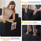MAXYOYO 104" Modular Sectional Couch with L-Shape Chaise, Modern Boneless Couch for Living Room, Sofa in A Box, Oversized Sofa with Deep Seat, No Assembly Required, Black