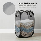 30 Pack Commercial Pop Up Laundry Hampers, 112L Large Capacity, Foldable Mesh with Steel Frame, Oxford Fabric Bulk Laundry Baskets for Hotels, College Dorm and Property Management,15.7x 27.6 inch