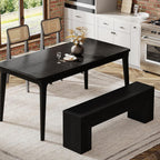 Tribesigns Dining Bench, Farmhouse Wooden Entryway Bench, Entry 47" Long Bench for Living Dining Room, Hallway and Bedroom, Easy Assembly, Black