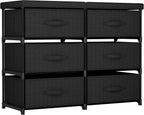 GcdPai Dresser with 6 Fabric Drawer Stand Desktop Sturdy Metal Plastic Support Tube Cube Storage Cabinet for Bedroom Organization Dorm Front Hall Entryway