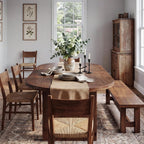 Tribesigns 63-Inch Oval Dining Table, Farmhouse Solid Wood Kitchen Table for 4-6, Large Dinner Furniture with Double Pedestal for Dining Room