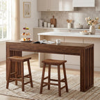 Tribesigns 63-lnch Counter Height Bar Table, Farmhouse Bar Height Table, Rectangular Long Dining Pub Table for Dining Room, Home Bar, Restaurant, Rustic Brown