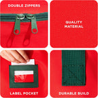 HOLDN’ STORAGE Premium Wreath Storage Bag - Durable Material - Waterproof - Heavy-duty Christmas Storage Container for Xmas Wreath with Dual Zipper Closure, Tear-proof, 48"W x 8"D - Red