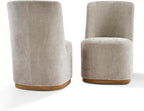 Christopher Knight Home Lucy Chenille Upholstered Dining Chairs Set of 2, Sturdy Wooden Dining Chair with Pedestal Base, Modern Kitchen Chairs with Solid Back, Versatile Indoor Usage, Oatmeal