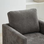 Swivel Accent Chair,30.7 Inch Wide Upholstered Square Comfy Lounge Armchair with 360 Degree Rotation,Ideal for Living Room, Bedroom, Apartment, Nursery Home Decor (Charcoal)