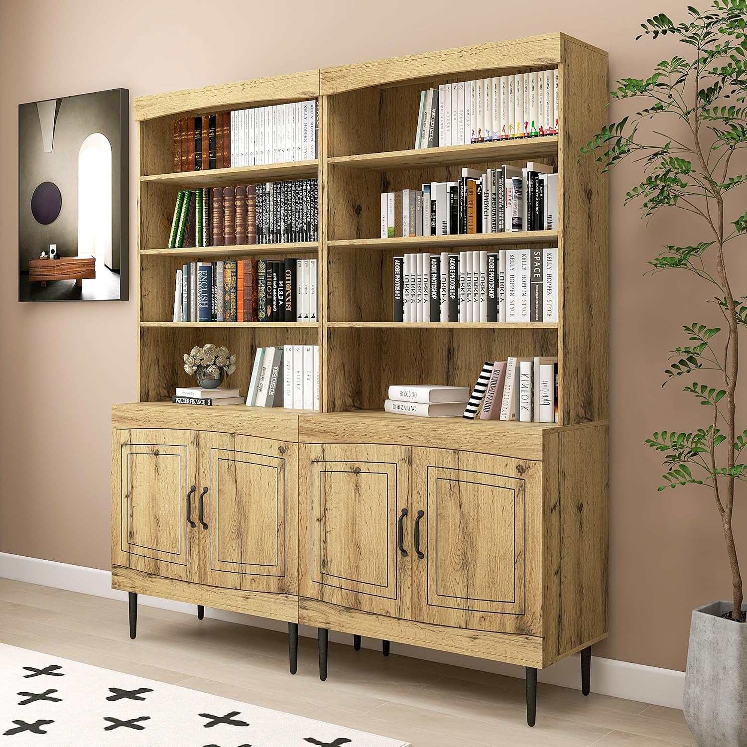 72" Kitchen Pantry Cabinet, Tall Storage Cabinet, Pantry Cupboard with Doors and Adjustable Shelves, Modern Utility Pantry Cabinet for Dining Room, Li