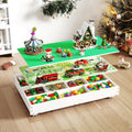 GITAWUSA 3-in-1 Construction Play Table with Storage Compatible with Lego, Rolling Kids Activity Table, Double Sided Desktop, Train Table for Toddlers 3-8, Convenient Storage Under the Bed and Sofa