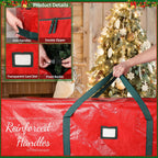 Large Christmas Tree Storage Bags Heavy Duty Tree Bags Holiday Storage Bags Protects From Moisture Or Dust,Alternative To Xmas Tree Storage Box (Red, 7.5 Ft)