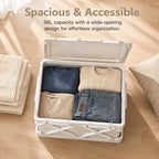 Foldable Vacuum Storage Box, 56L Large Capacity Space Saver Organizer Box with Electric Air Pump, Anti-Rebound Moisture Proof Clothes Storage Bin for Seasonal Garments