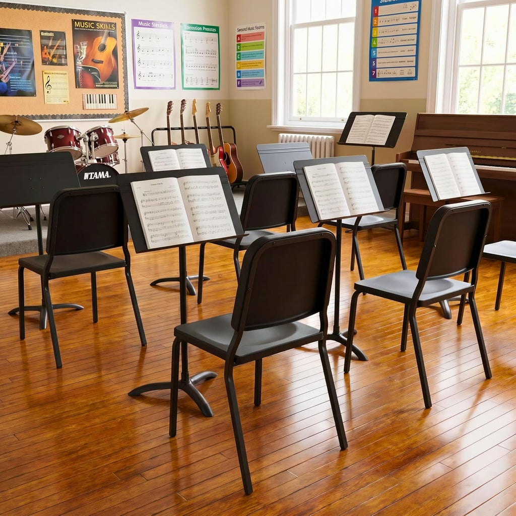 Flash Furniture HERCULES Series Black High Density Stackable Melody Band/Music Chair