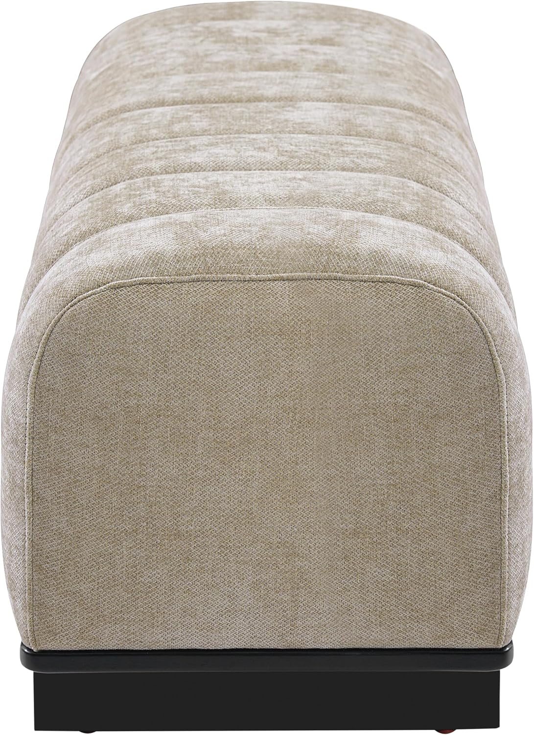 Christopher Knight Home Lamie Chenille Upholstered Dining Bench, Wooden Entryway Bench, Long Sofa Footstool for Living Room, Bedroom End of Bed Bench, Oatmeal+Black