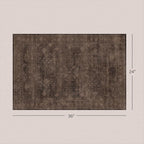 Washable 2x3 Entry Rug for Entryway, Kitchen, Low Pile Anti-Slip Stain Resistant Front Door Mat, Dark Taupe Brown Modern Farmhouse Neutral Distressed Geometric Throw Area Rug for Bathroom