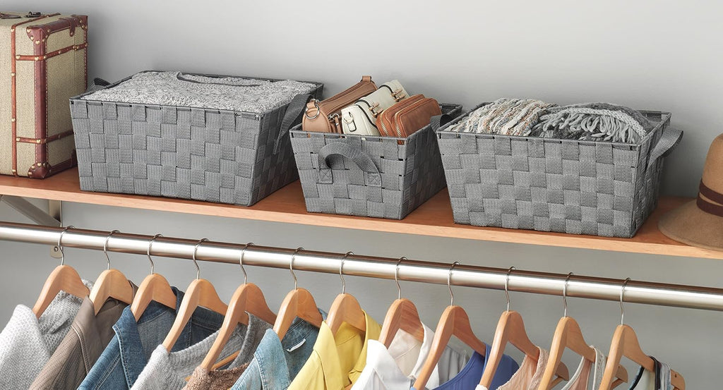 Whitmor Woven Strap Storage Baskets S/3-Gray (Pack of 2)