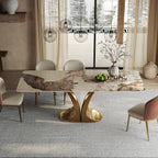 71'' Rectangular Dining Table for 6-8 People, Modern Sintered Stone Kitchen Table Top with Gold Metal Legs, Luxury Dining Room Table with Faux Marble Tabletop for Home, Restaurant