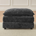 35'' Cloud Chenille Ottoman for Bedroom, Living Room and Entryway (Grey) | Bedroom