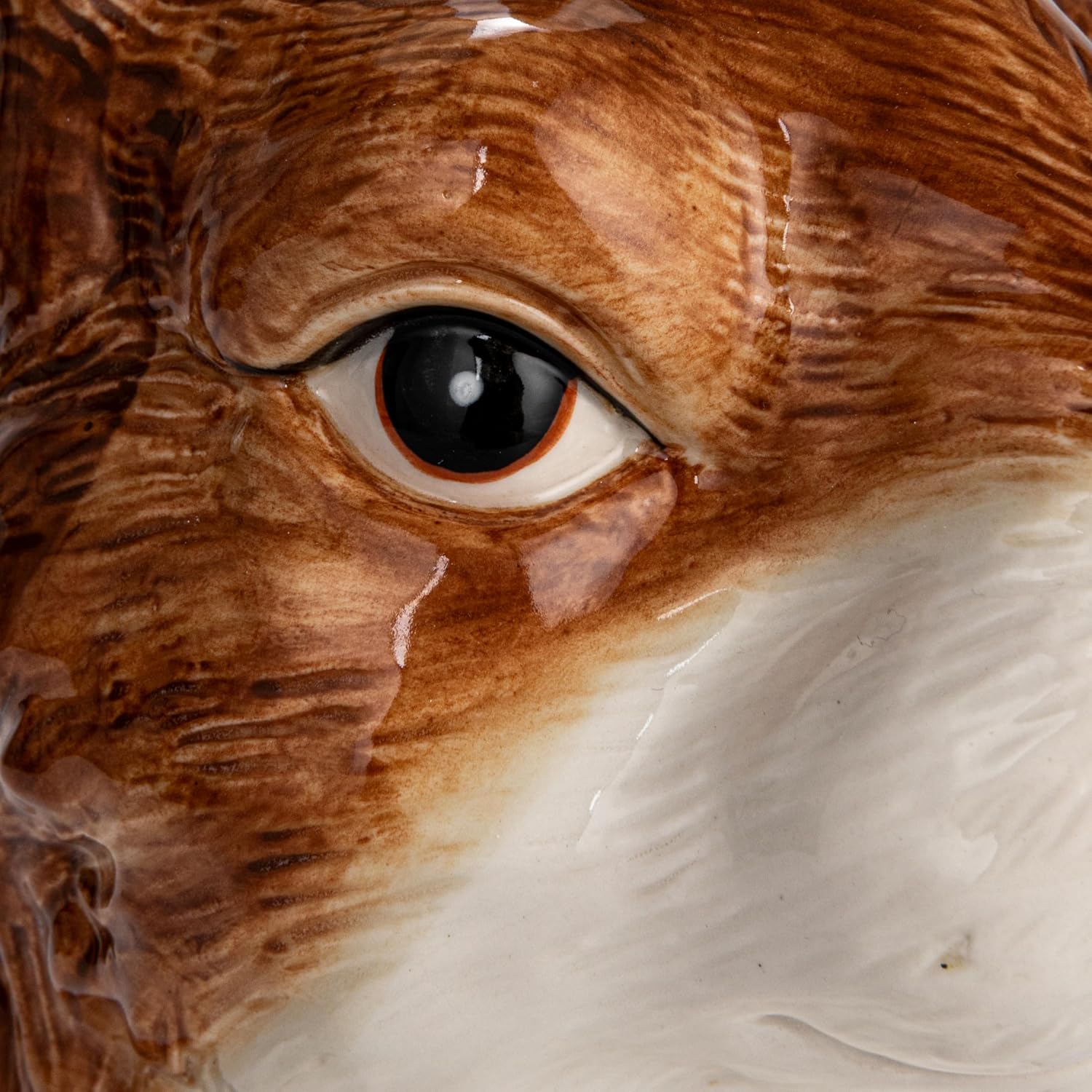 Creative Co-Op Hand-Painted Decorative Stoneware Rabbit Vase, Brown and White