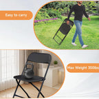 1 Pack Black Plastic Folding Chair,Portable,Set of 1,Heavy-Duty Commercial Seats with Steel Frame, 350 lb Capacity, for Indoor & Outdoor Events, Banquet, Party, Dinning, Work