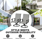 NUU GARDEN Patio Swivel Chairs Set of 2, Outdoor Dining Chairs | Breathable Textilene seats with smooth 360° swivel motion, ergonomic high-back design and durable powder-coated steel frame