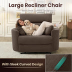 450lbs Oversized Power Recliner Chair, 52" Extra Wide Electric Chair for Big and Tall Adults, Linen Fabric Single Sofa with USB & Type-C Ports, 2 Pillows, Cloud Comfort for Living Room