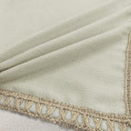 NordECO HOME Set of 2 Farmhouse Throw Pillow Covers - Burlap Linen Trimmed Tailored Edges Decorative Cushion Covers for Bed Home Decoration (Oatmeal/Linen Band, 2 Pieces, 20" x20")