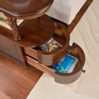 Narrow End Table Set of 2 with 2 Storage Drawers, Vintage Sofa Beside Table, Wood Slim SideTable for Living Room,Saving-space, 23.4“L x 11.4"W x 25.3"H, No-Tools Assembly, Cherry Walnut BG-A508-CY