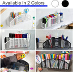 Magnetic Dry Erase Marker Holder for Whiteboard, 10 inch Large Capacity Whiteboard Marker and Spray Holder, 5 Slots Magnetic Fridge Organizer for Office, Classroom, Home (White)