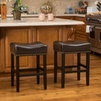 Christopher Knight Home Lisette Backless Counter Stools, 2-Pcs Set, Brown