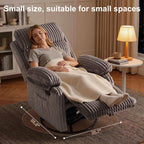Korser Rocking Recliner Chair, Nursery Rocker Chair for Adults, Small Recliners for Small Spaces, Swivel Rocker Recliner with Cushion, Upholstered Rocking Chairs for Living Room, Apartment