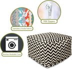 Majestic Home Goods Black Zig Zag Ottoman, Large