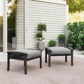 RoyalCraft Durable Iron Patio Footstool with Cushions ?Stable, Weather-Resistant Outdoor Ottoman for Relaxation & Extra Seating